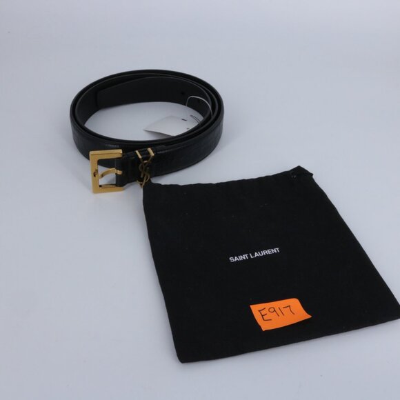 YSL 105 croc embossed classic logo Black Belt e917 main image 13